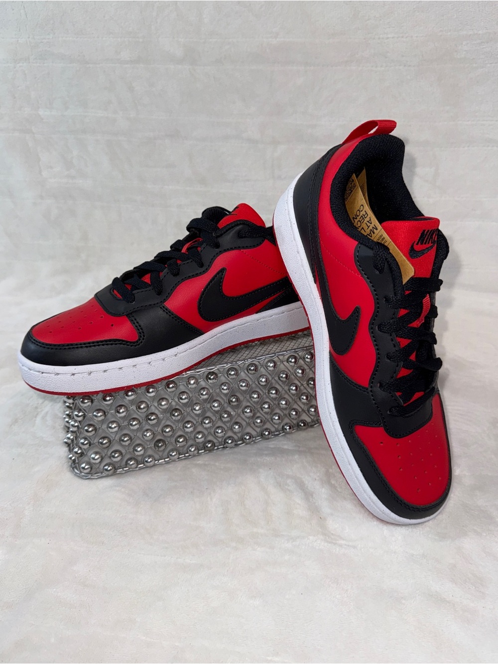 Nike Court Borough Low Recraft Red/Black Youth 6Y Women’s 7.5 DV5456-600
